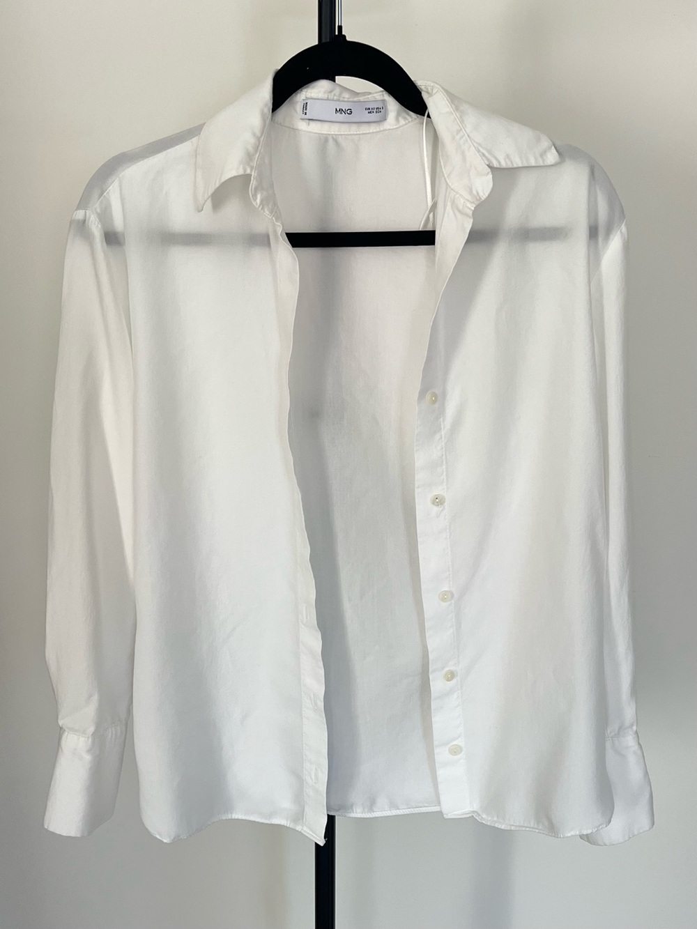 Mango White Classic Button-Up Shirt for Women